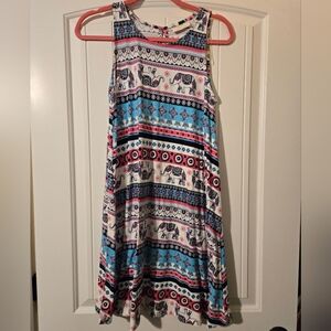 Bobbie & Brooks Colorful Elephant Print Dress